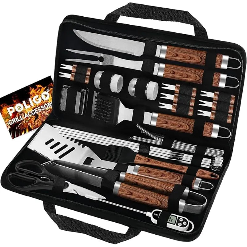Stainless Steel 29-Piece BBQ Set