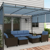 5-Piece Patio Furniture Set with PE Three-Seater Sofa