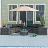 8 Piece Patio Furniture Set with 4 Sofa Chairs & 4 Tables with Storage & Umbrella Hole