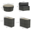 Luxury 8-Piece Outdoor Rattan Sofa Set with Storage & Umbrella Table