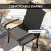 Set of 4 High-Back Outdoor Wicker Dining Chairs with Armrests