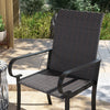 Set of 4 High-Back Outdoor Wicker Dining Chairs with Armrests
