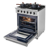 30" Gas Range Oven – 5 Burner Stainless Steel, 4.8 Cu Ft