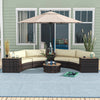 Luxury 8-Piece Outdoor Rattan Sofa Set with Storage & Umbrella Table