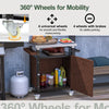 Outdoor BBQ Grill Cart – Stainless Steel Tabletop, Storage & Rolling Patio Kitchen Island