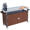 Outdoor BBQ Grill Cart – Stainless Steel Tabletop, Storage & Rolling Patio Kitchen Island